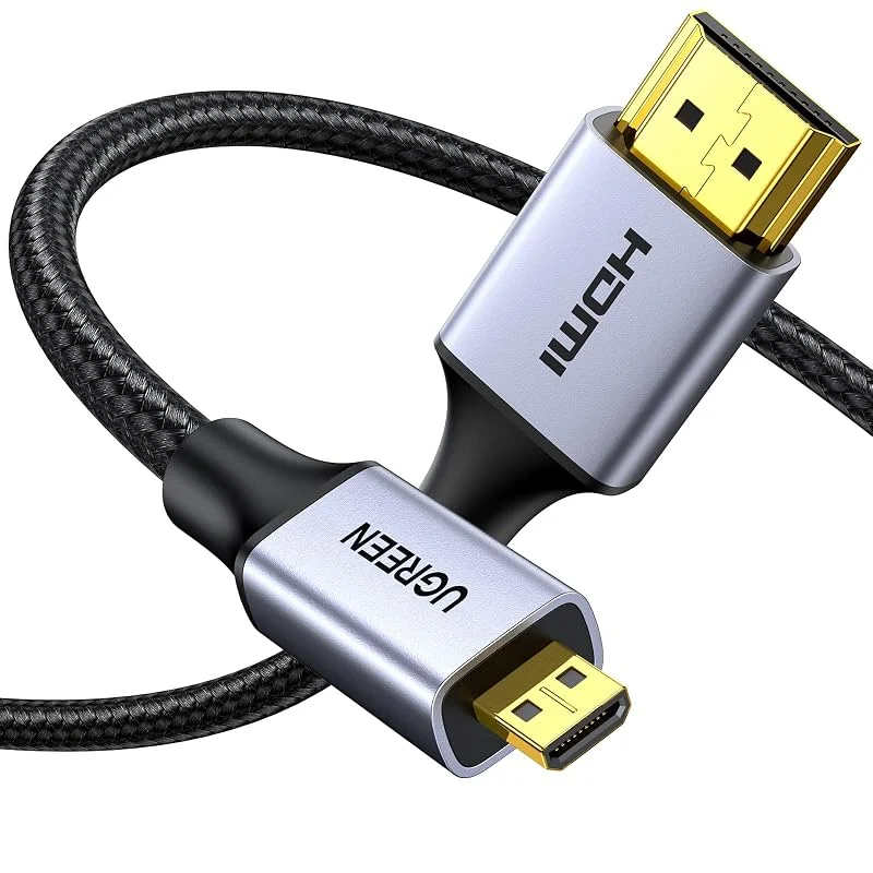 UGREEN Micro HDMI till HDMI Kabel, HDMI 2.0, 4K@60Hz, Aluminiumskal, 2M — Laddning och kablar
