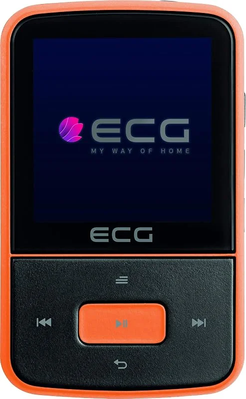 ECG PMP 30, 8 GB svart & orange MP3, MP4-spelare – minne 8 GB, 30 förval för FM-kanaler, MP3 från mikro SD-kort, röstklämma, knapplås, USB 2.0, in-ear-hörlurar i premieserien — Portabel digital och ljud