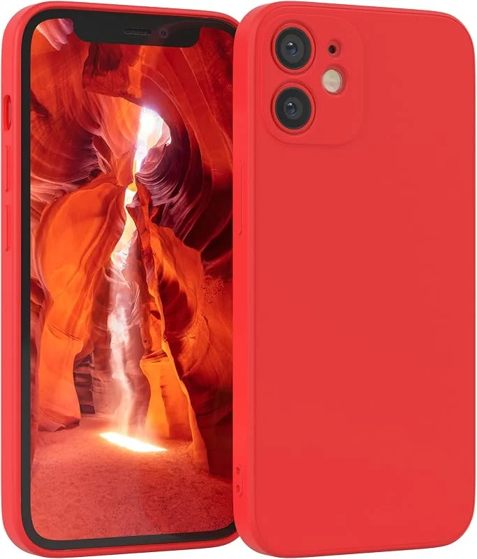 EAZY CASE Silikonfodral kompatibelt med iPhone 12 Mini i Röd — Mobil och surfplatta