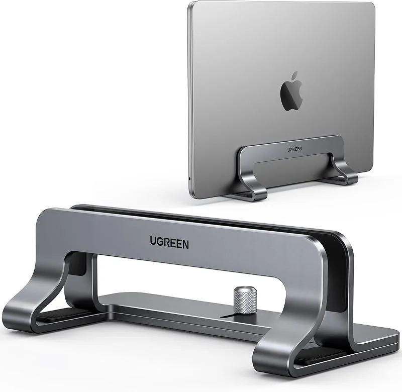 UGREEN Laptopställ vertikalt aluminium med termisk bas (grå) — Datortillbehör