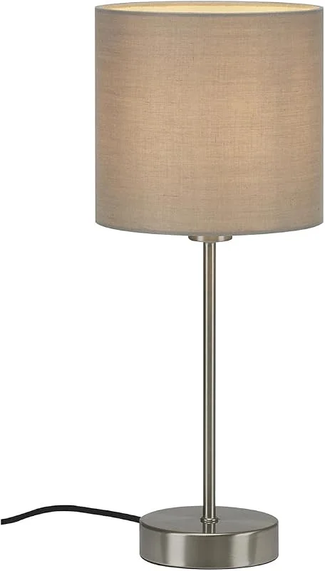 BRILONER Lampor – bord, sänglampa, skrivbord, 1 x E14, inklusive kabelbrytare, tygskärm, taupe, 160 x 385 mm (DxH) — Hushållselektronik