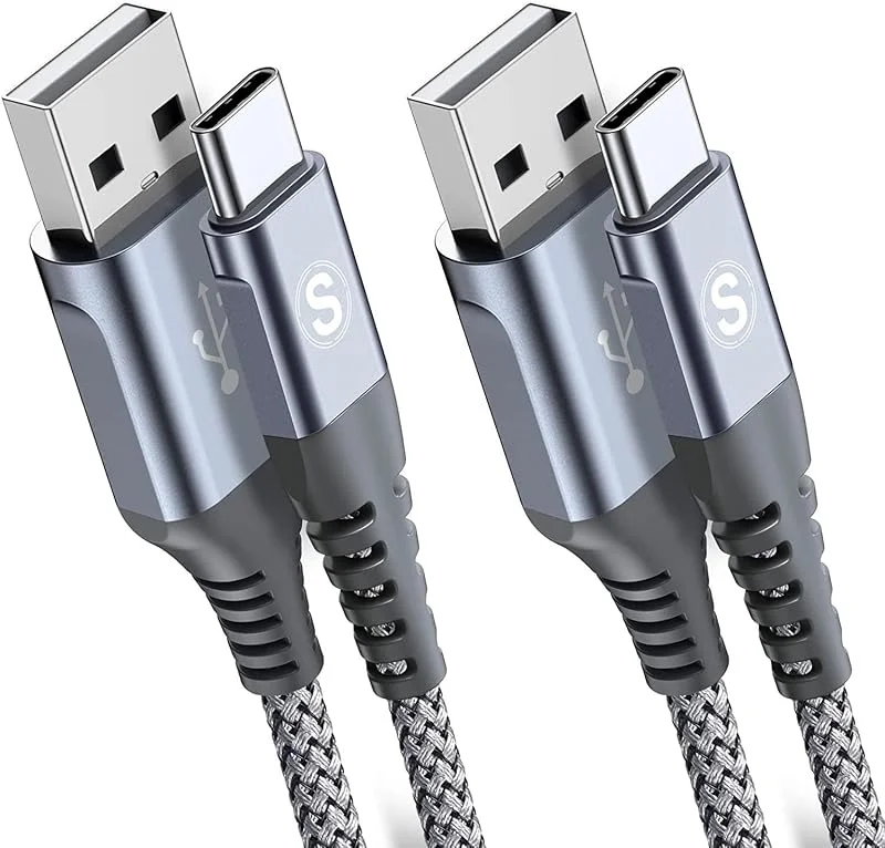 USB C Kabel [2pack 3m] Snabbladdning 3.1A Fast Charging Nylon-kabel för iPhone 17 16 15 Pro Max, Samsung Galaxy S26, S25, S24, S23, S22, S21, S20, S10, såny Xperia, Huawei P50, P40, Xiaomi, Google Pixel, LG — Mobil och surfplatta
