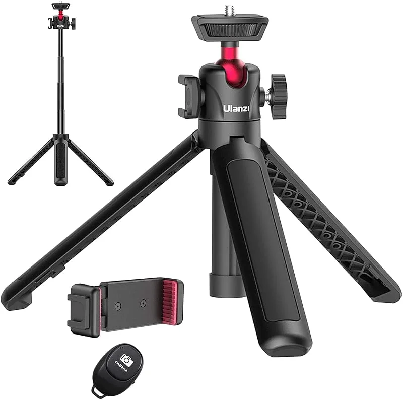 Selfie Stick ULANZI MT-16 mobiltelefonstativ med fjärrutlösare mobiltelefonhållare, bordsstativ för cam, kamera ministativ för smartphone iPhone Samsung — Mobil och surfplatta