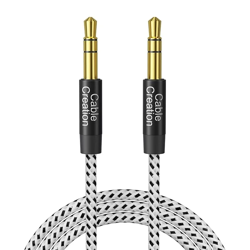 CableCreation Aux-kabel (3 fot) 3, 5 mm ljudkabel, 1, 8 extra aux-sladd — Hörlurar och ljud