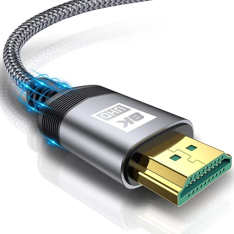 8K HDMI 2.1 Kabel 2M, Ultra HD 48Gbps Highspeed 10K 8K@60Hz, 4K@240HZ 165HZ 144HZ 120Hz, HDCP 2.3, UHD eARC HDR 10+, Vision VRR, kompatibel med PS5, 4, 3, 9K-spel, TV, Blu-ray-spelare, projektor — Laddning och kablar