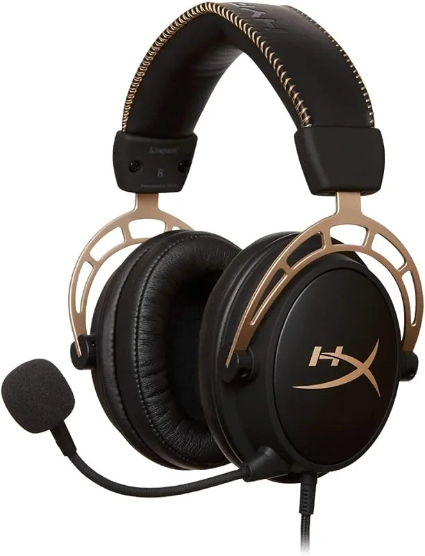 HyperX HX-HSCA-GD, NAP Cloud Alpha Spelheadset, Svart, Guld — Hörlurar och ljud