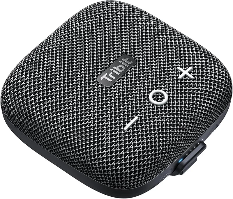 Tribit Bärbar Bluetooth-utomhushögtalare trådlösa vattentäta högtalare med kraftfullt ljud inbyggd IP67 och XBass trådlös stereoparning för utomhusresor, cykling — Hörlurar och ljud