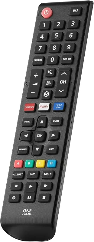 One for All Samsung TV fjärrkontroll – fungerar med alla smarta TV-apparater – den perfekta TV-ersättningsfjärrkontrollen – URC4910 — TV och streaming