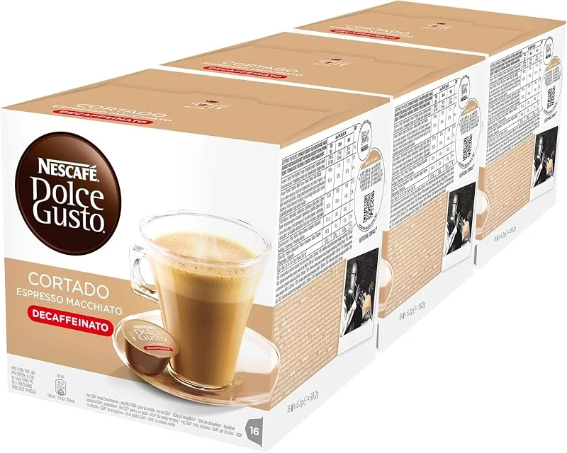 Nescafé Dolce Gusto Espresso Cortado Decaff, set med 3, totalt 48 kapslar — Kök & Hushåll