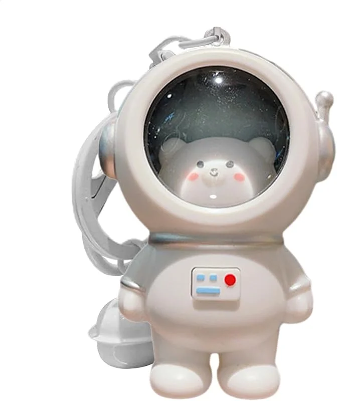 Starr-y Nigh-t Light Astronaut nyckelring - glödande björn nyckelring väska hänge, söt tecknad figur hänge modell dockor för skolväska, mobiltelefon — Mobil och surfplatta