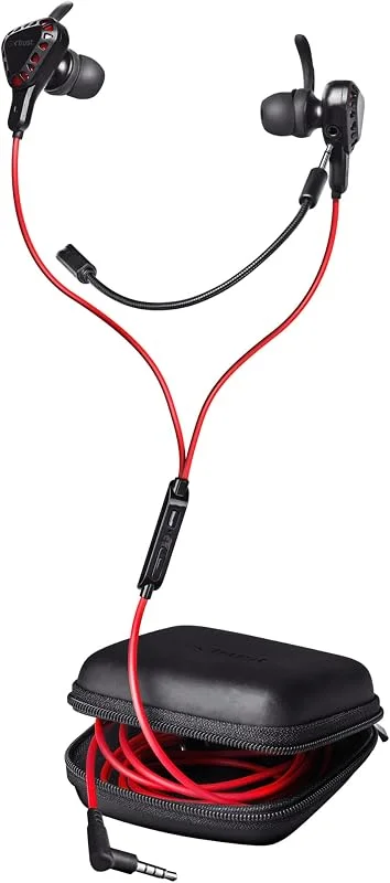 Trust Gaming GXT 408 Cobra spelhörlurar, in-ear hörlurar med kabel 3, 5 mm, avtagbar mikrofon, öronproppar i 3 storlekar, för PC, bärbar dator, mobil konsol, PS4 och Xbox – svart — Hörlurar och ljud