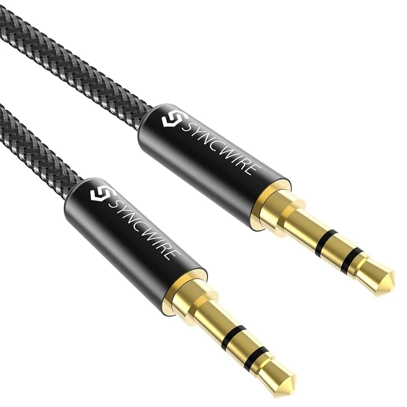 Aux Kabel 2 m Syncwire 3, 5 mm Kabelkabel – Ljudkabel för Hörlurar, Apple Iphone Ipod Ipad, Smartphones, Echo Dot, Hemma, Bilstereoanläggningar, MP3-Spelare och mer – Nylon — Hörlurar och ljud