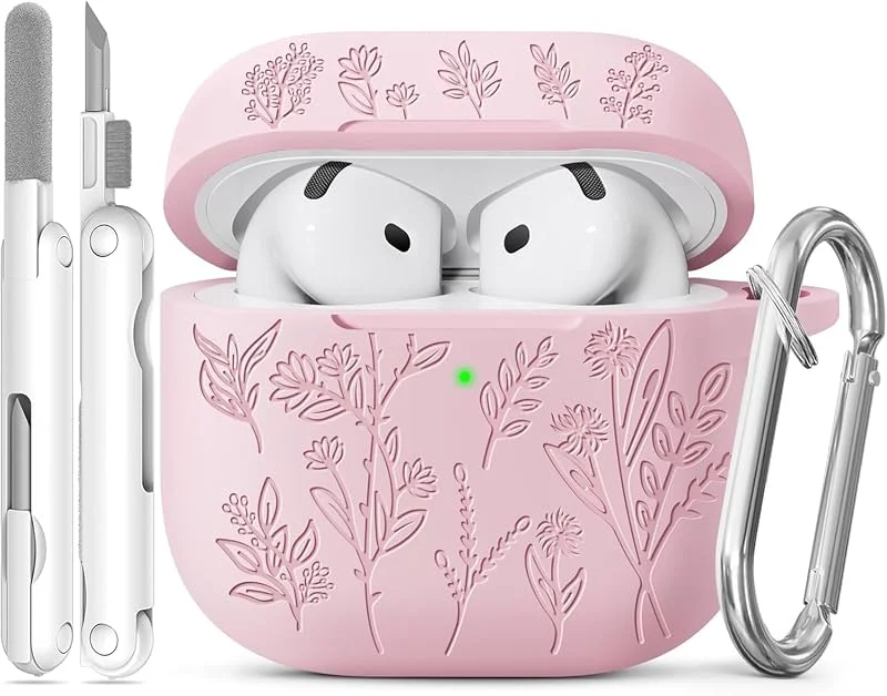 Fodral för AirPods 5, 4 med Förtjusande Gräs Mönster (Rosa) — Mobil och surfplatta