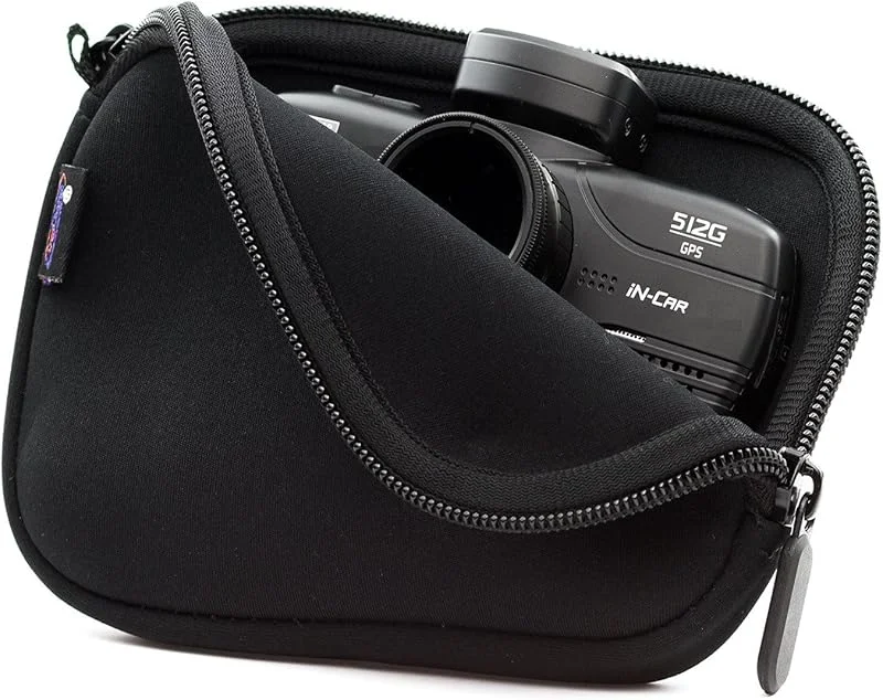 Digicharge® svart neoprenfodral väska för NextBase Dashcam 612GW 612 512G, Duo, 402G, 412GW bilkamera bil instrumentbräda kamera DVR Dash-Cam — Portabel digital och ljud