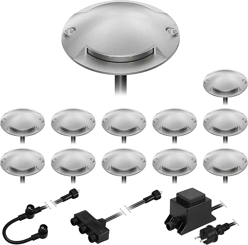 ledscom.de LED-golvbelysning Bunda, 2-lampa, för utomhusbruk, trafikerbar, varmvit, 12 st. — Smart belysning