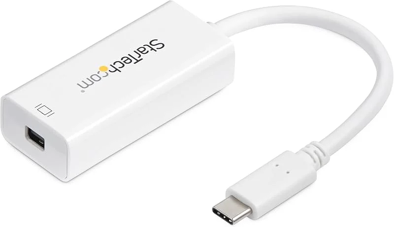StarTech.com USB-C till Mini DisplayPort-adapter – 4K 60Hz – vit – USB 3.1 typ-C till Mini DP-adapter – Typ-C till Mini DP-omvandlare (CDP2MDP) — Laddning och kablar