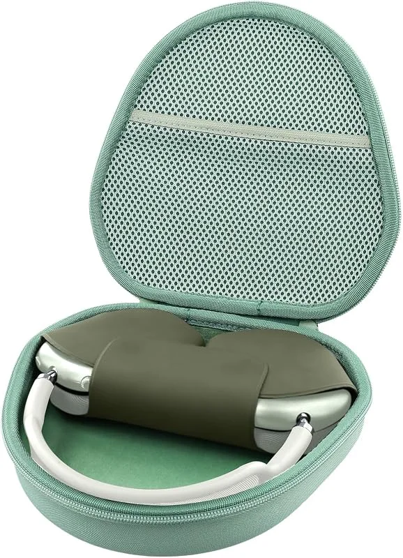 Khanka för Apple AirPods Max trådlösa överöronshörlurar hårdfodraler, endast fodral (grön) — Mobil och surfplatta