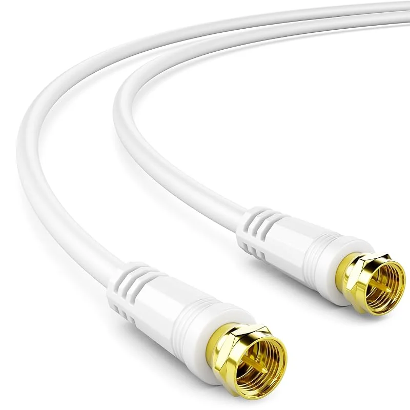 deleyCON 1m SAT TV-Antennkabel Koaxialkabel F-Kontakt 4K - Vit — TV och streaming