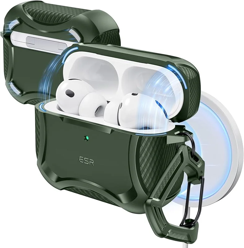 ESR fodral för AirPods Pro 3 (2025), starkt fallskydd, grön — Mobil och surfplatta