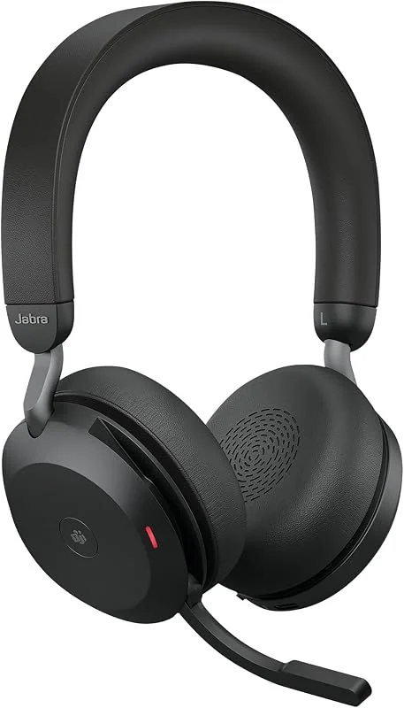 Jabra Evolve2 75 trådlöst PC-headset med 8 mikrofoner - stereohörlurar med dubbelt skum och justerbar avancerad aktiv bullerdämpning, bluetooth-adapter med USB-A- och MS Teams-kompatibilitet - svart — Hörlurar och ljud