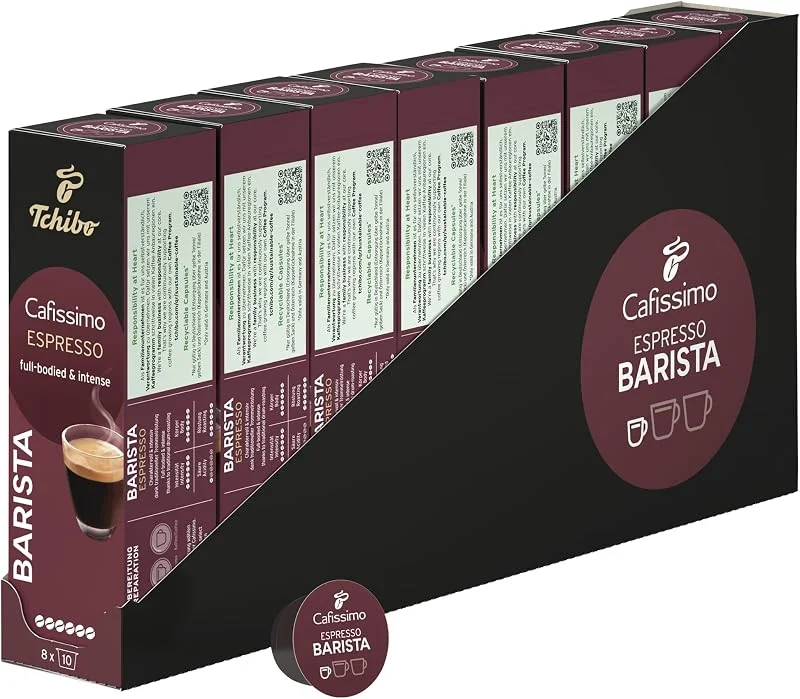 Tchibo Cafissimo Förvaringsbox Espresso Barista kaffekapslar, 80 stycken (8 x 10 kapslar), hållbara och rättvisa — Kök & Hushåll