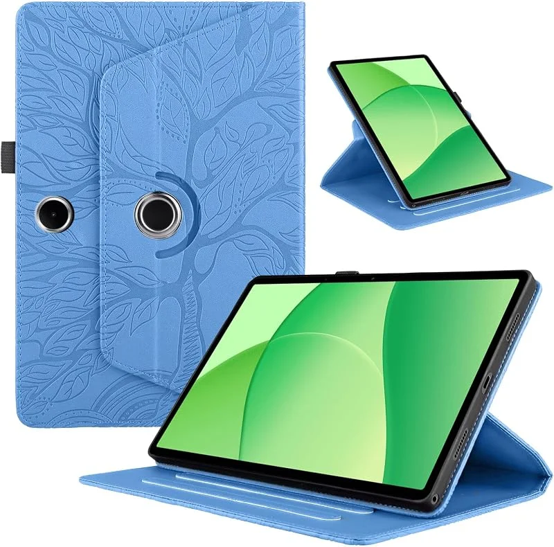 Fodral för Oppo Pad SE 11 tum 2025 (modeller: OPD2417) flipfodral PU-läder 360 graders roterande med stativ och skydd för Oppo Pad SE 11 tum 2025 surfplatta fodral, blått träd — Mobil och surfplatta