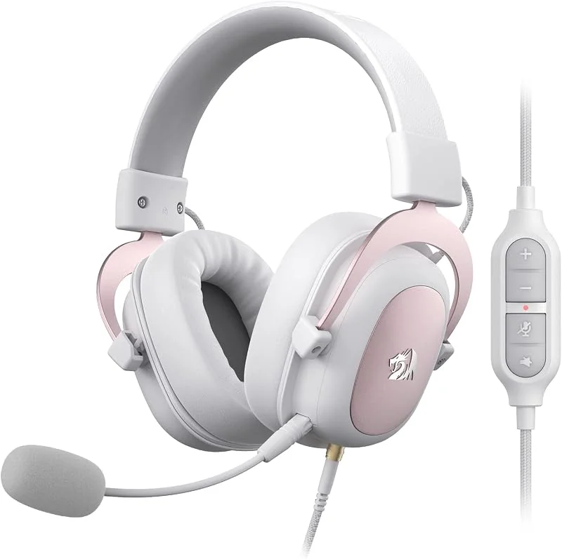 Redragon H510 Zeus trådbundet spelheadset – 7.1 surroundljud – öronkuddar med minnesskum – 53 mm drivrutiner – avtagbar mikrofon – hörlurar med flera plattformar – fungerar med PC, PS4 och Xbox One — Hörlurar och ljud